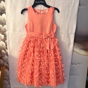 American Princess Coral Petal-Detail Party Dress